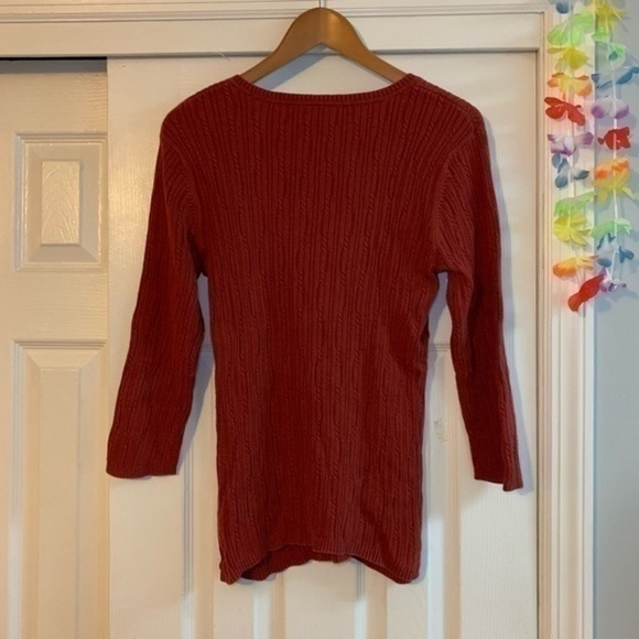 Croft and Barrow Burnt Orange Knit Sweater Small - Picture 7 of 8